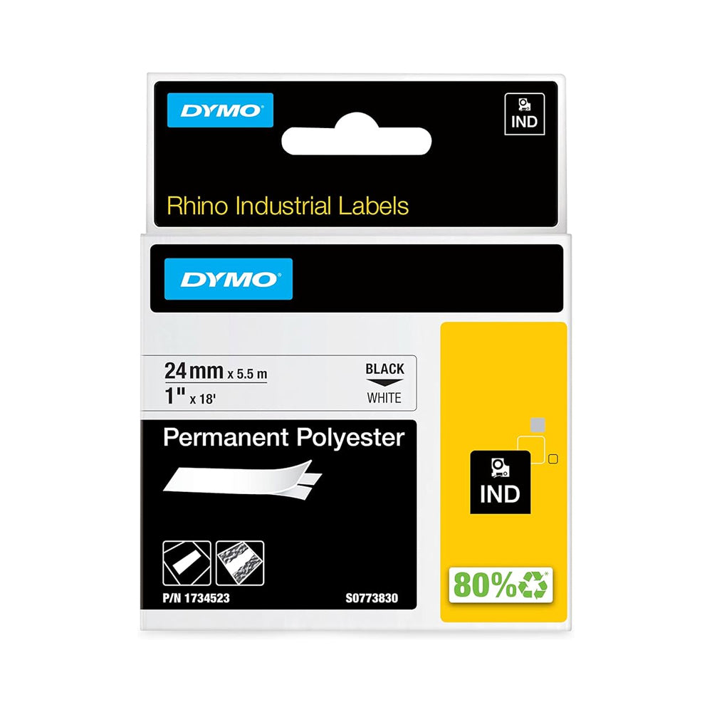 Fita 24mmx5,5m Preto/Branco Poliéster 1734523