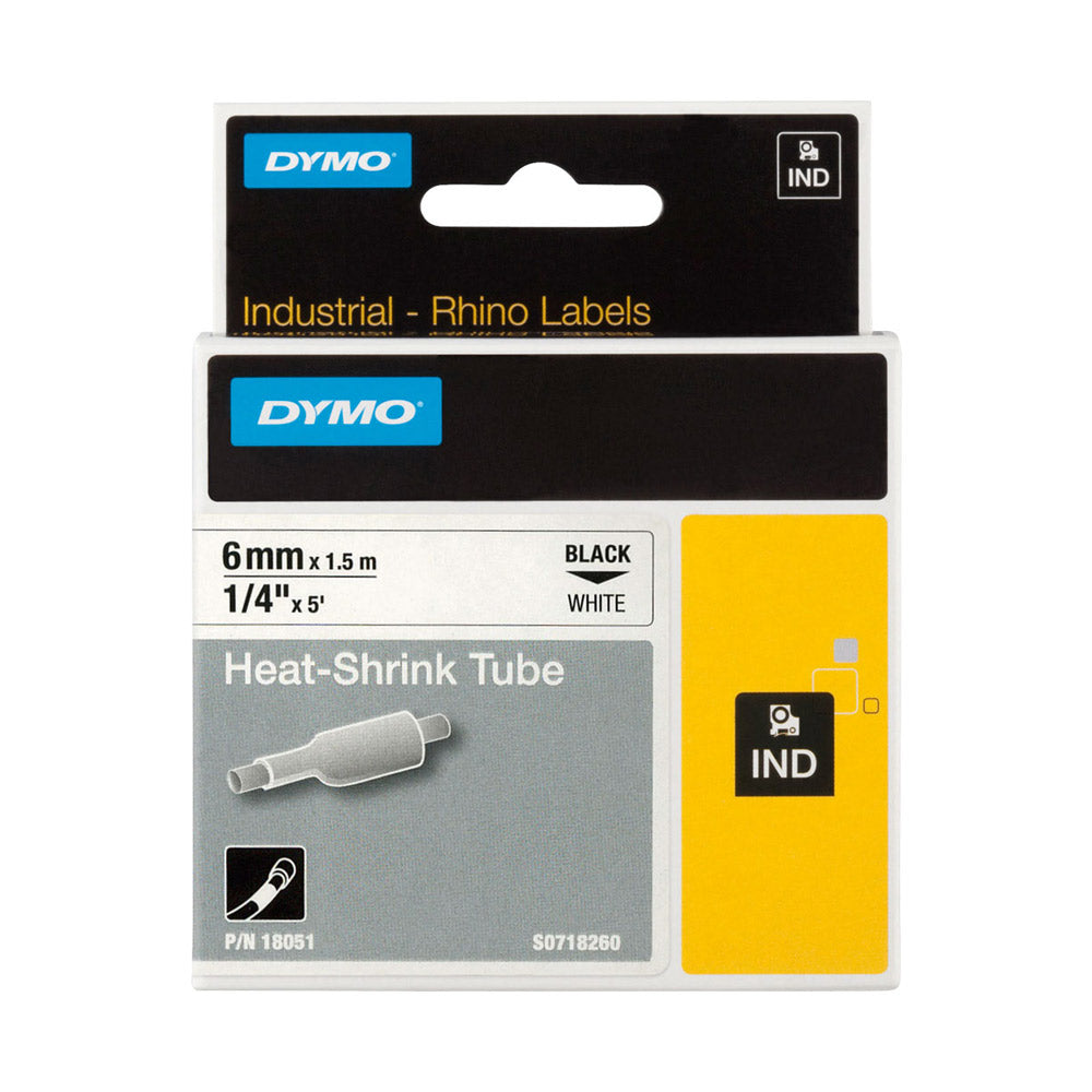 Fita Tubo Termo Retrátil 6mmx1,5m Preto/Branco Rhino