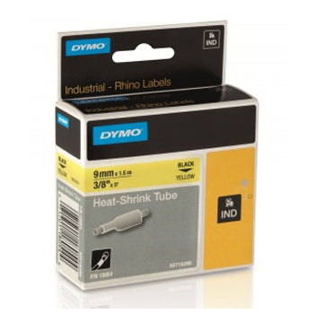 Fita Tubo Termo Retrátil 6mmx1,5m Preto/Amarelo Rhino