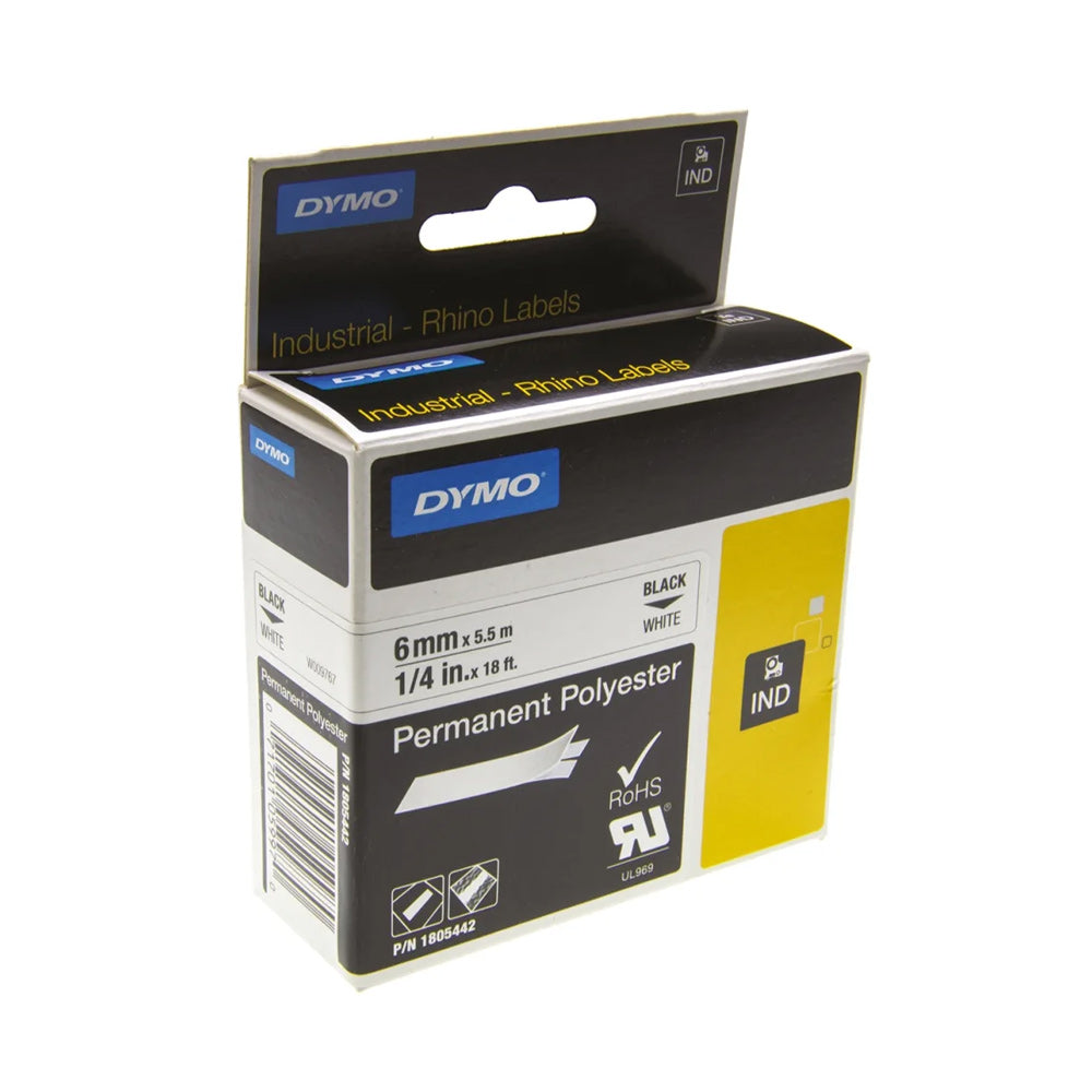 Fita 06mmx5,5m Preto/Branco Poliéster 1805442