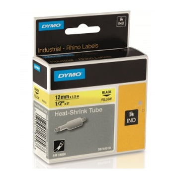 Fita Tubo Termo Retrátil 12mmx1,5m Preto/Amarelo Rhino