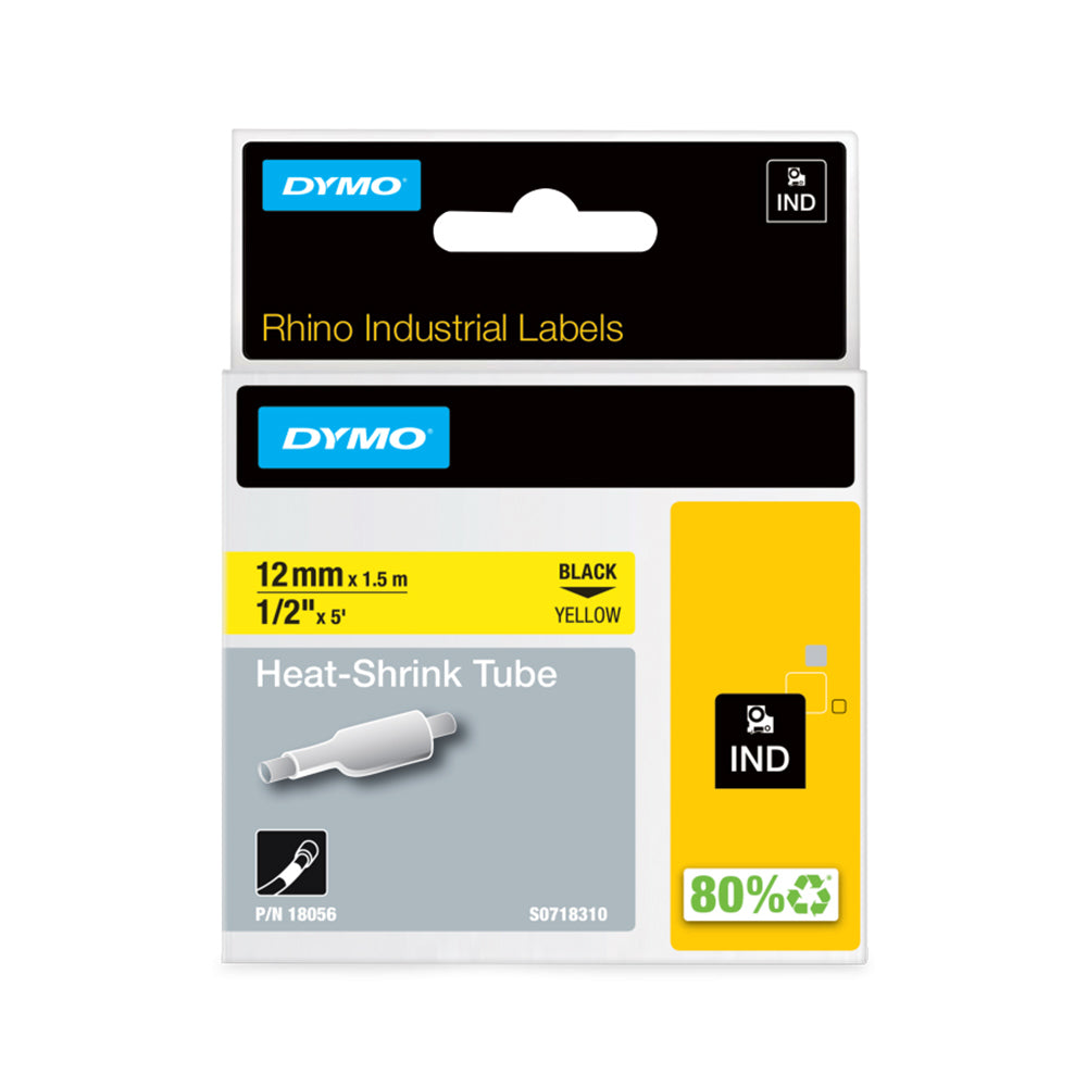 Fita Tubo Termo Retrátil 12mmx1,5m Preto/Amarelo Rhino