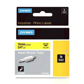 Fita Tubo Termo Retrátil 19mmx1,5m Preto/Amarelo Rhino