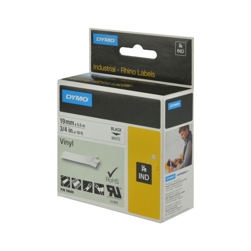 Fita 19mmx5m Preto/Branco Vinil 18445