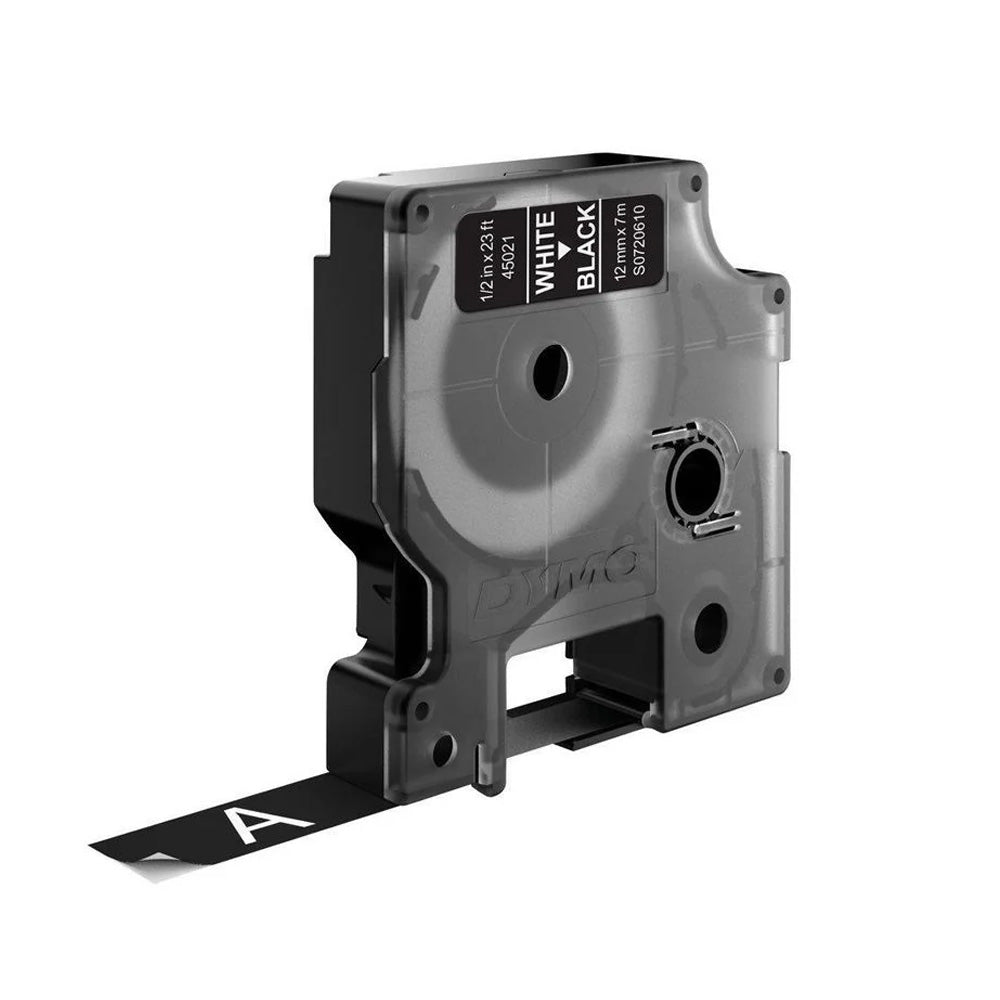 Fita 12mmx7m Branco/Preto Vinil 45021