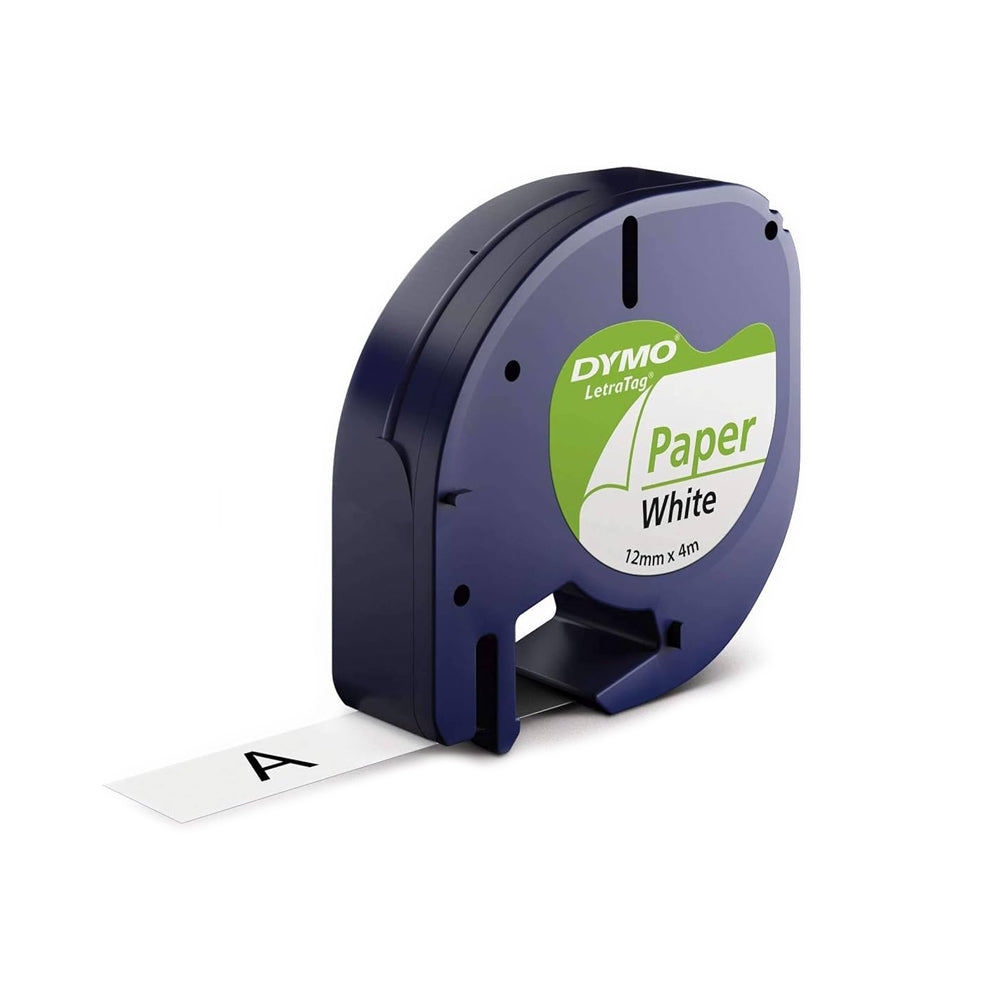 Fita 12mmx4m Preto/Branco Papel 91200