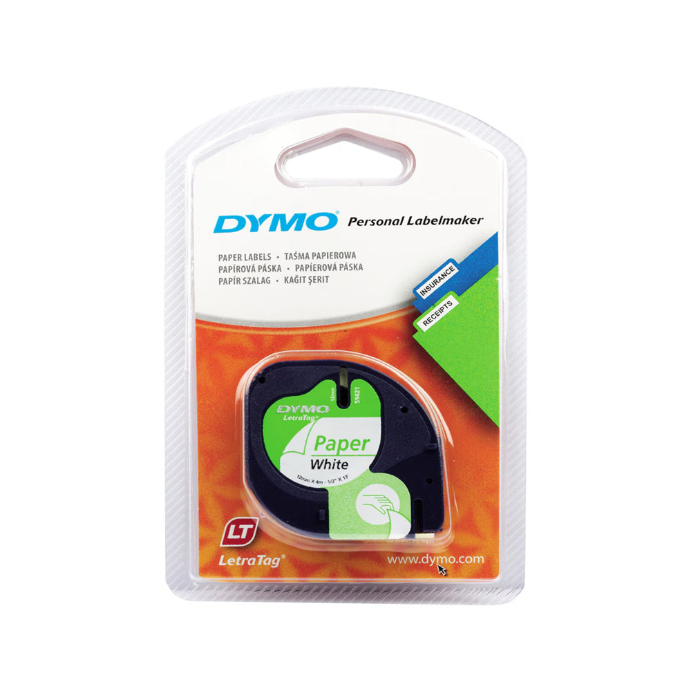 Fita 12mmx4m Preto/Branco Papel 91200