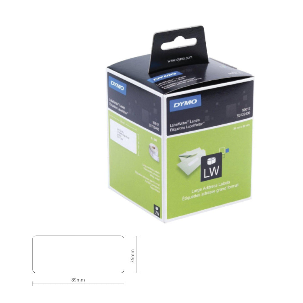 Etiquetas 89mmx36mm Endereços Dymo Branco 2 Rolos