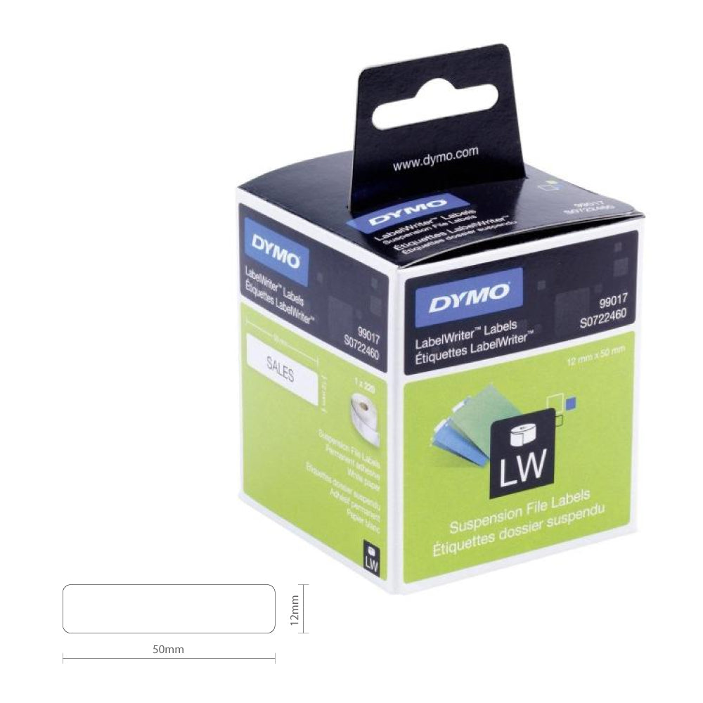 Etiquetas 50mmx12mm Pastas Suspensas Dymo Branco 1 Rolo