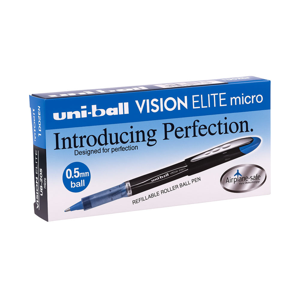 Marcador Roller Uniball Vision Elite UB205 0,5mm Azul 12un