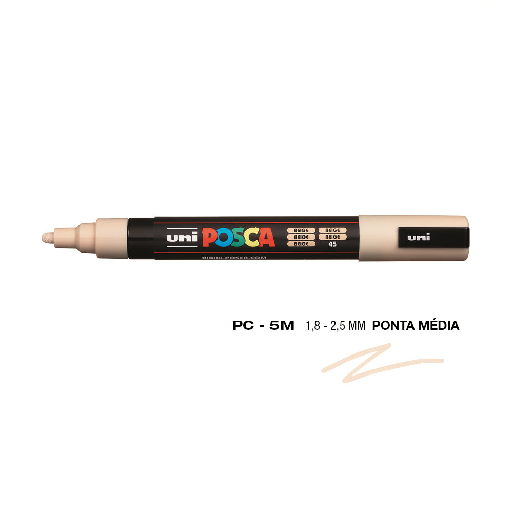 Marcador Uniball Posca PC-5M 1,8mm Bege (45) 1un