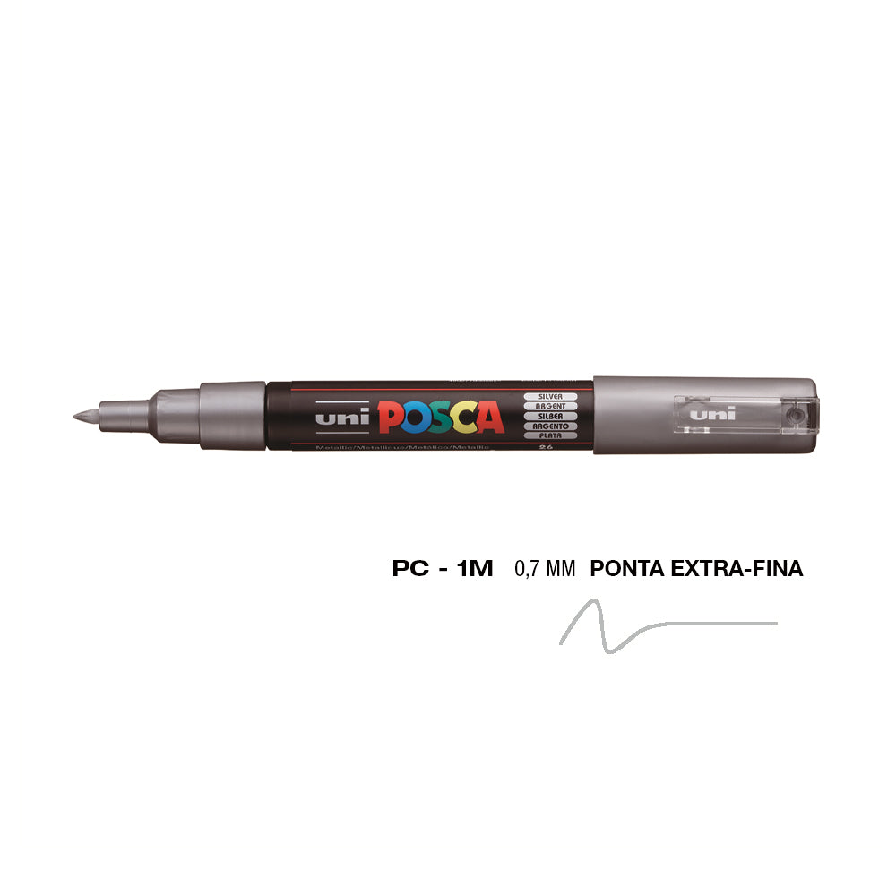 Marcador Uniball Posca PC-1M 0,7mm Prata (26) 1un
