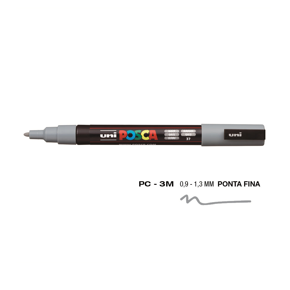 Marcador Uniball Posca PC-3M 0,9mm Cinza (37) 1un