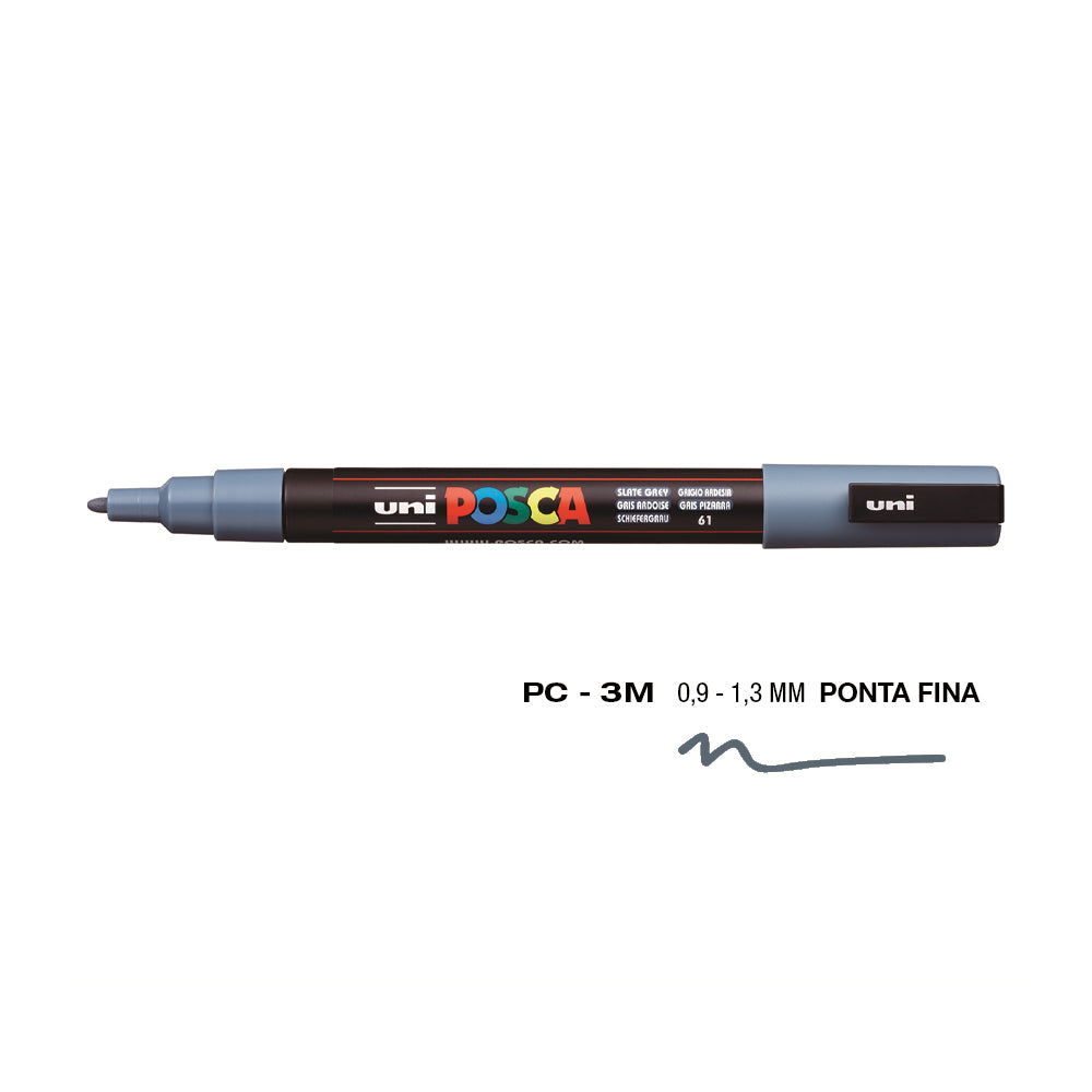 Marcador Uniball Posca PC-3M 0,9mm Cinza Slate (61) 1un