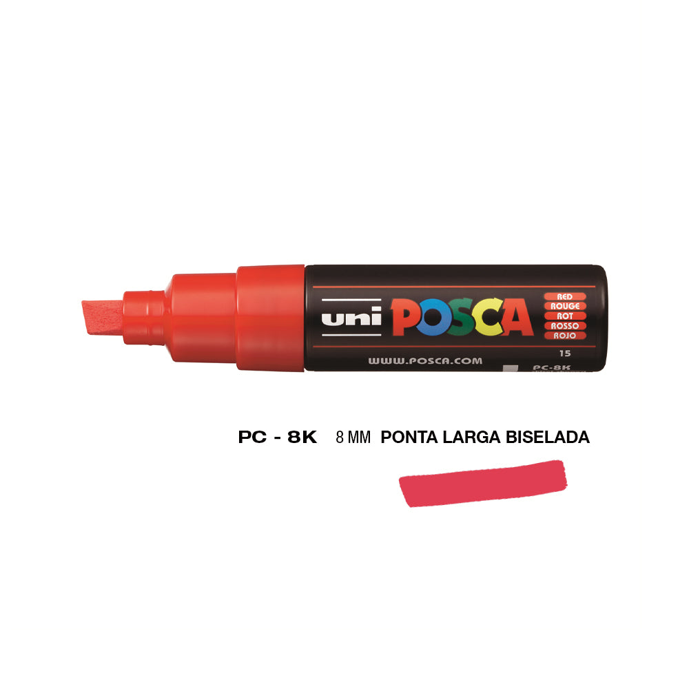 Marcador Uniball Posca PC-8K 8mm Vermelho (15) 1un