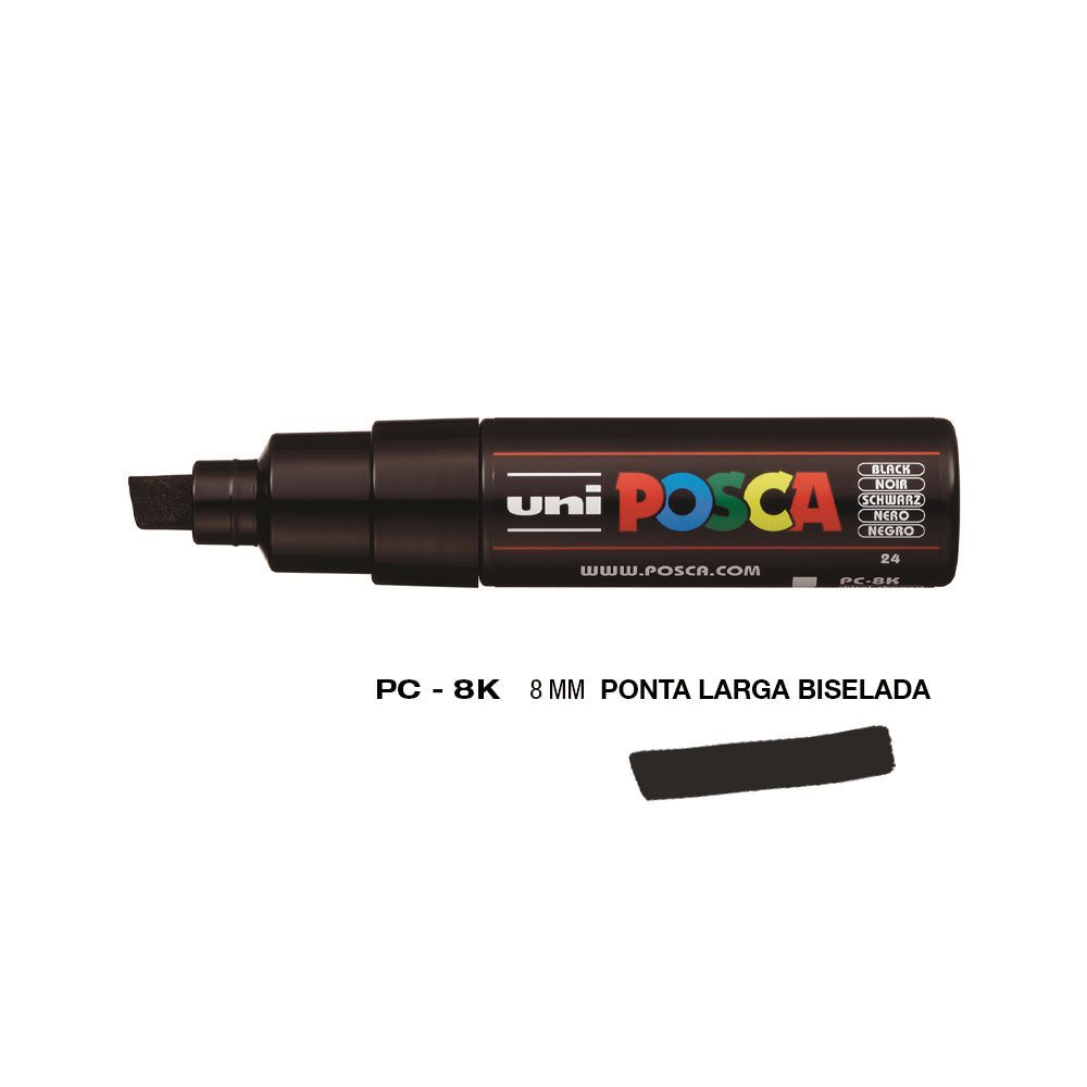 Marcador Uniball Posca PC-8K 8mm Preto (24) 1un