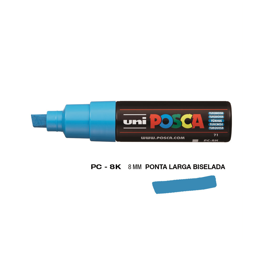 Marcador Uniball Posca PC-8K 8mm Turquesa (71) 1un
