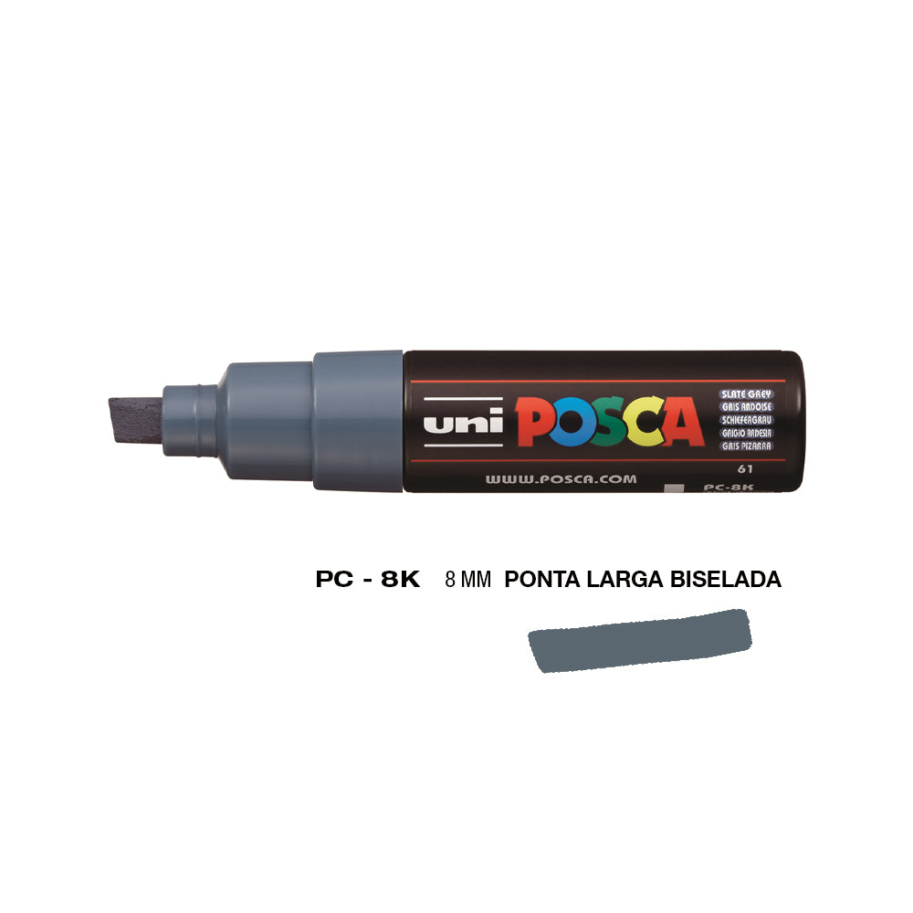 Marcador Uniball Posca PC-8K 8mm Cinza Slate (61) 1un
