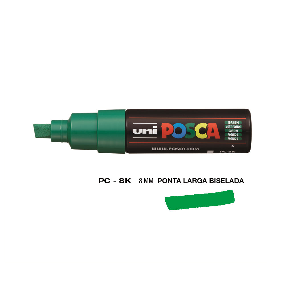 Marcador Uniball Posca PC-8K 8mm Verde (6) 1un