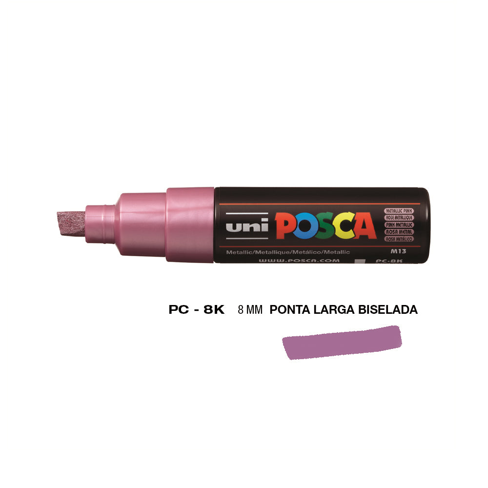 Marcador Uniball Posca PC-8K 8mm Rosa Metálico (M13) 1un
