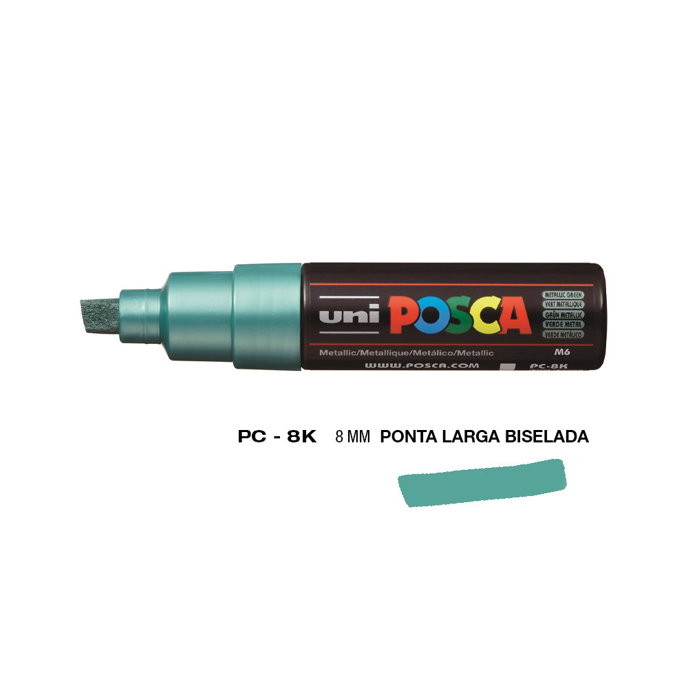 Marcador Uniball Posca PC-8K 8mm Verde Metálico (M5) 1un