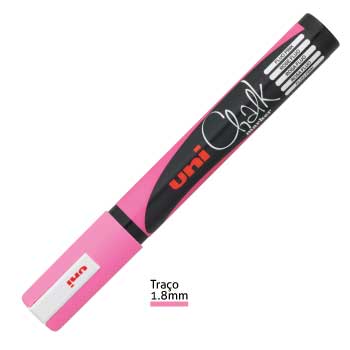 Marcador Giz UNI PWE-5M 1,8-2,5mm Rosa Fluorescente 1un