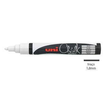 Marcador Giz UNI PWE-5M 1,8-2,5mm Branco 1un