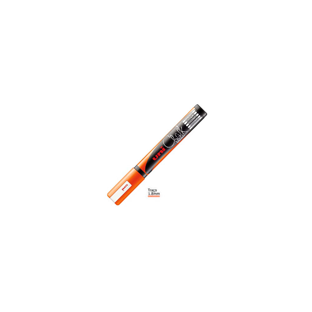 Marcador Giz UNI PWE-5M 1,8-2,5mm Laranja Fluorescente 1un