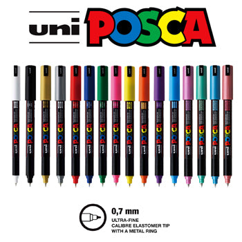 Marcadores Uniball Posca PC-1MR 0,7mm Sortido Expositor 80un