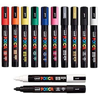 Marcador Uniball Posca PC-1M 0,7mm 12 Cores 12un