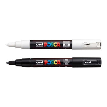 Marcador Uniball Posca PC-1M 0,7mm 2 Cores 2un
