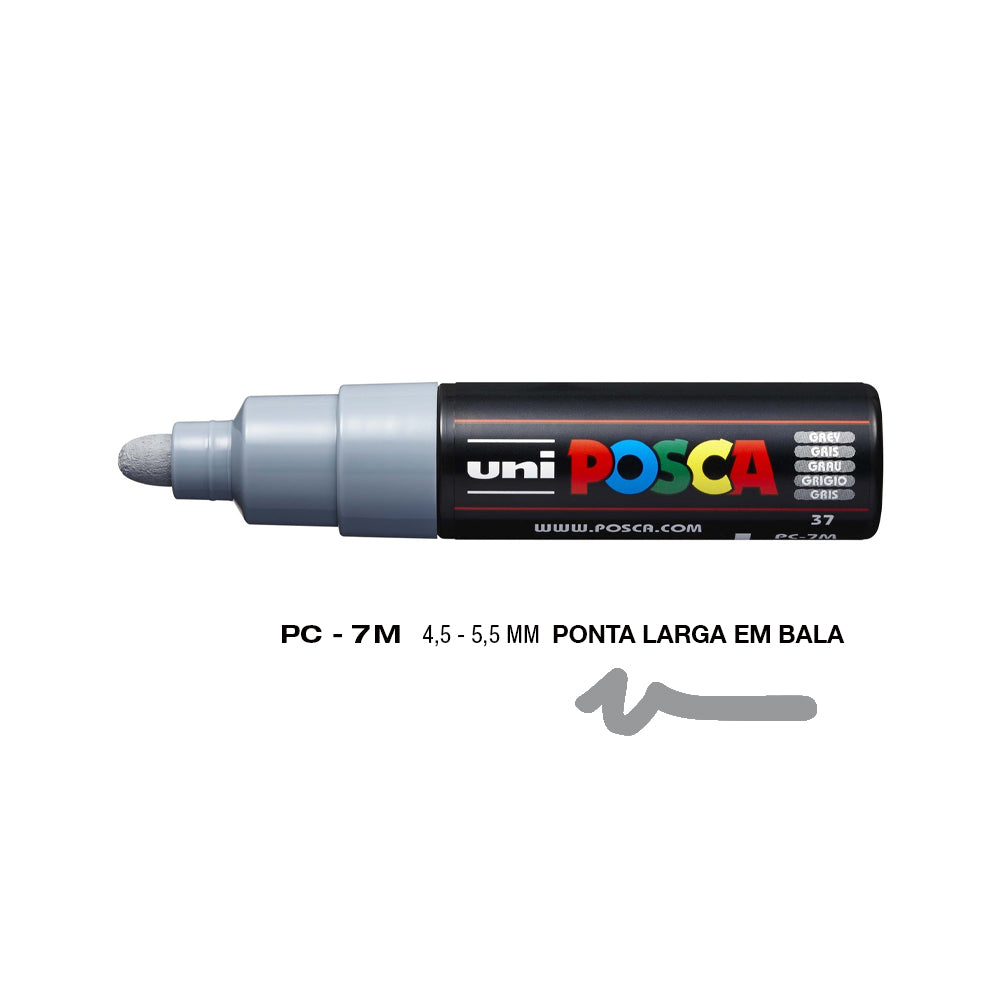 Marcador Uniball Posca PC-7M 4,5mm Cinzento (37) 1un