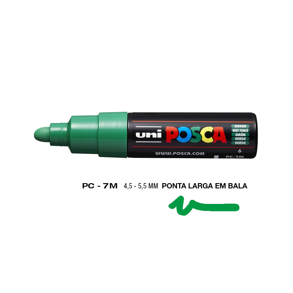 Marcador Uniball Posca PC-7M 4,5mm Verde (6) 1un