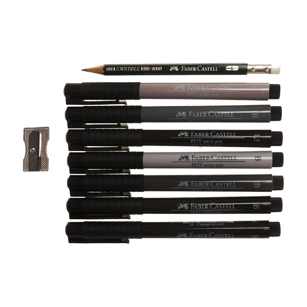 Marcador Artístico Pitt Faber-Castell Inicia Caligra 7 Cores