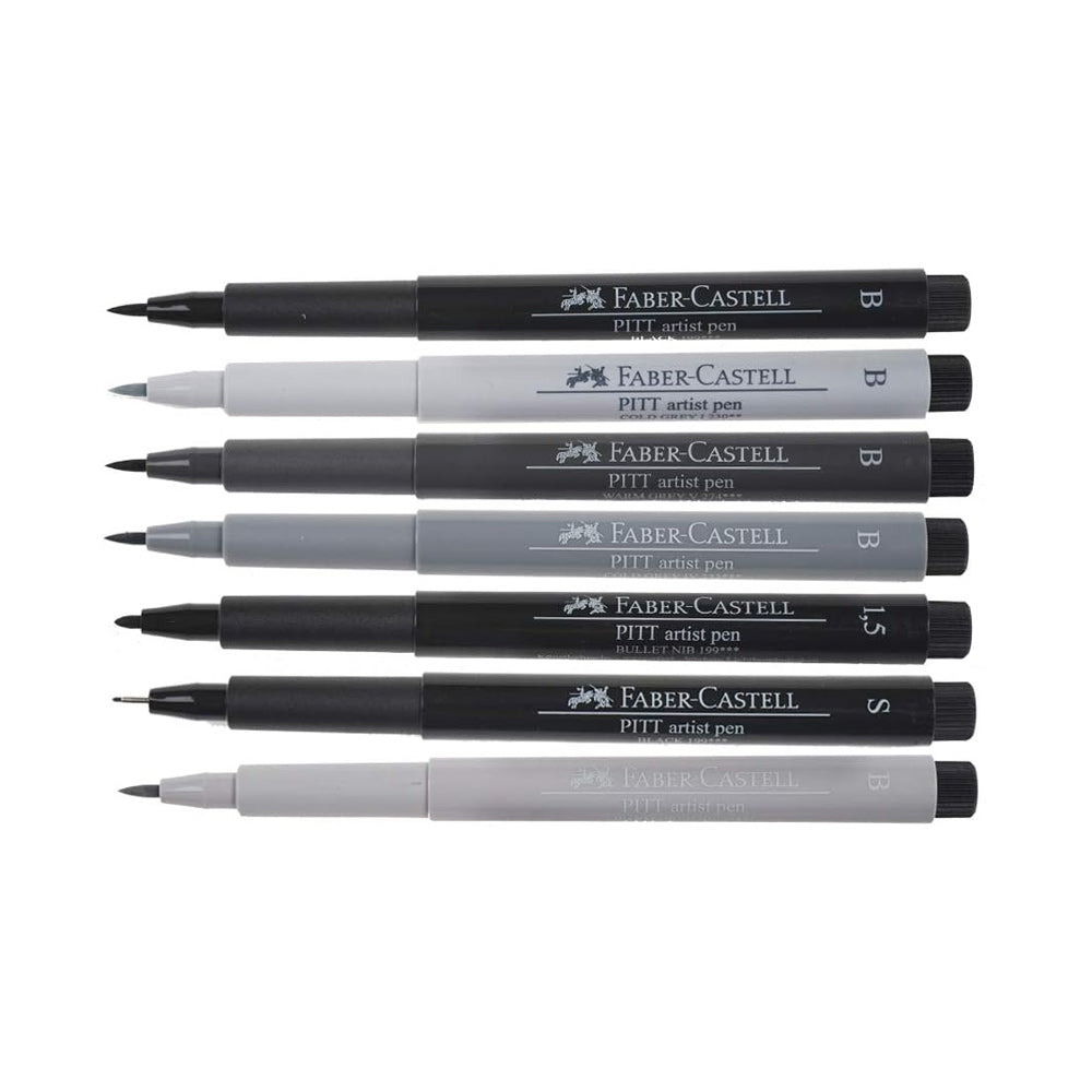 Marcador Artístico Pitt Faber-Castell Inicia Caligra 7 Cores