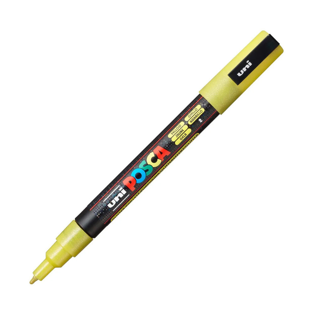 Marcador Uniball Posca PC-3ML 0,9mm Amarelo Glitter (L9) 1un