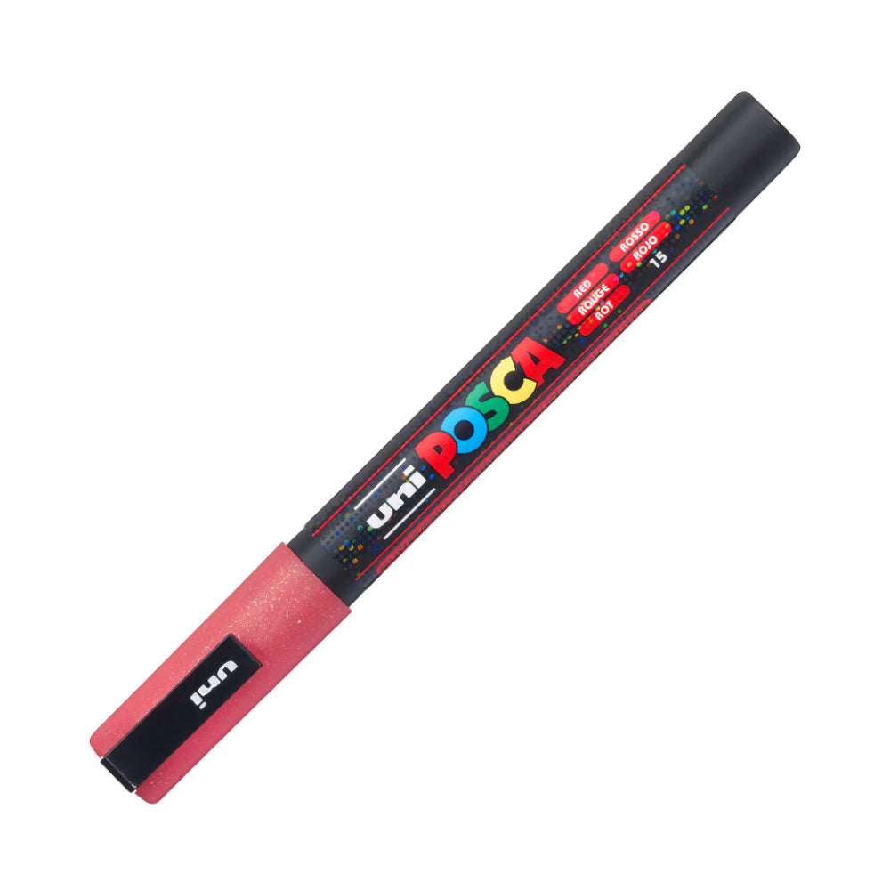 Marcador Uniball Posca PC-3ML 0,9mm Vermelho Glitter(L1) 1un