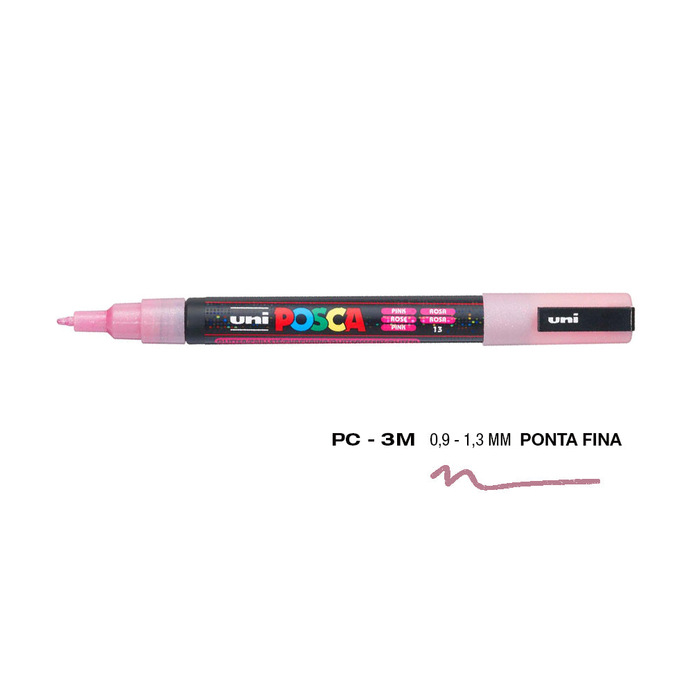 Marcador Uniball Posca PC-3ML 0,9mm Rosa Glitter (L7) 1un