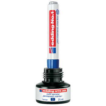 Recarga p/Marcador Permanente Grosso Edding MTK 25ml Preto 1