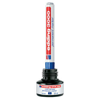 Recarga p/Marcador Permanente Grosso Edding MTK 25ml Preto 1