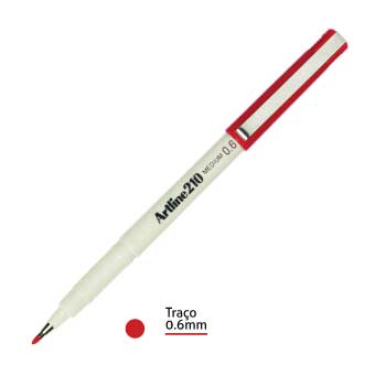Marcador Médio Artline 210 0,6mm Vermelho 1un
