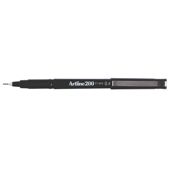 Marcador Fino Artline 200 0,4mm Preto 12un
