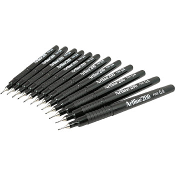 Marcador Fino Artline 200 0,4mm Preto 12un