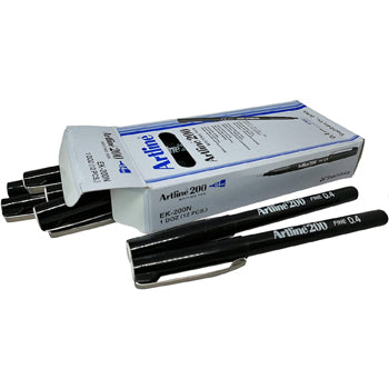 Marcador Fino Artline 200 0,4mm Preto 12un