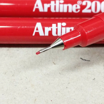 Marcador Fino Artline 200 0,4mm Vermelho 12un