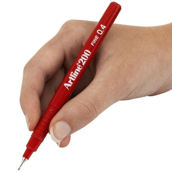 Marcador Fino Artline 200 0,4mm Vermelho 12un