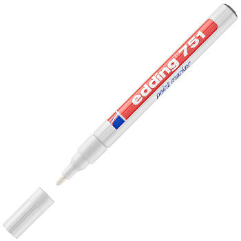 Marcador Permanente Médio Edding 751 1-2mm Branco 1un