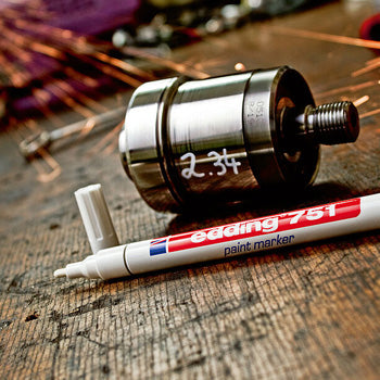 Marcador Permanente Médio Edding 751 1-2mm Branco 1un