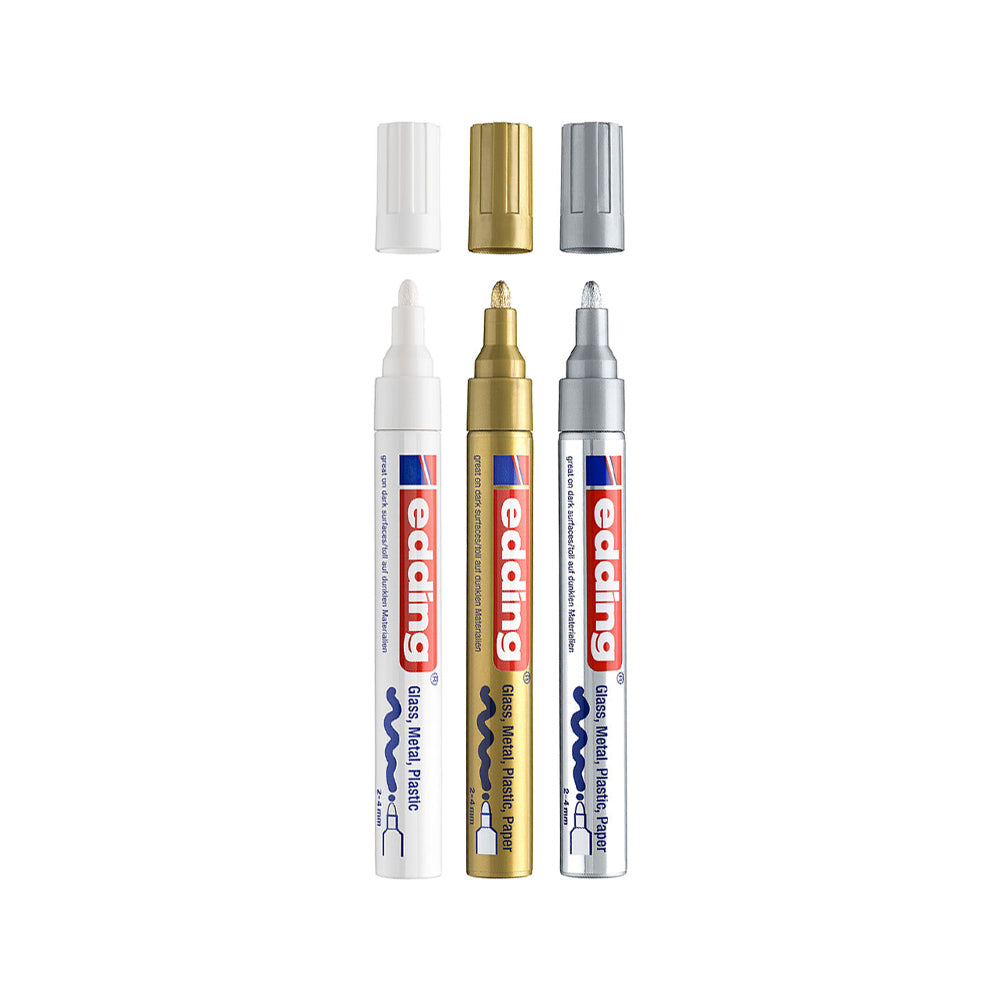 Marcador Grosso Edding 750 2-4mm 3 Cores 3un