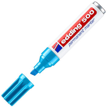 Marcador Permanente Grosso Edding 500 2-7mm Azul Claro 1un